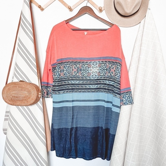 Free People Steppin Out Patterned Tunic Shift Dress - Picture 3 of 7